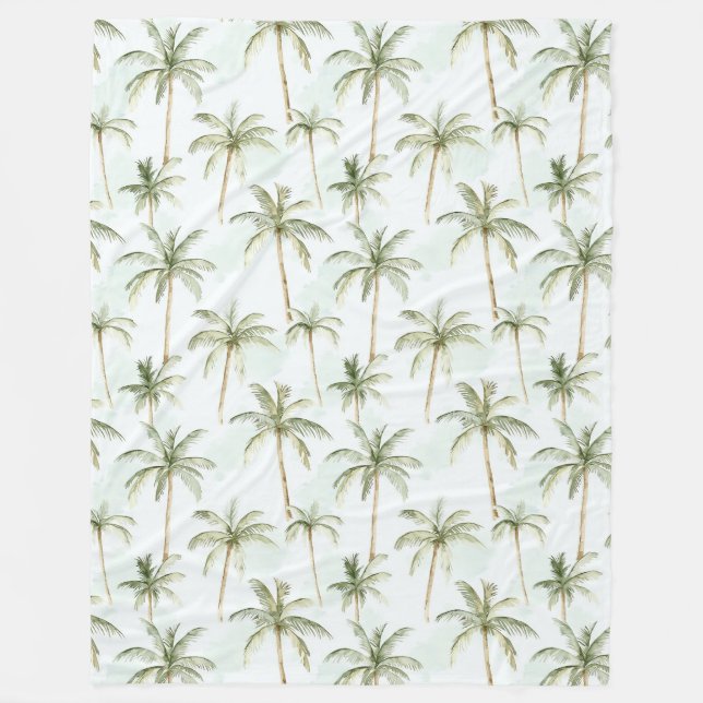 Couverture Polaire Palmiers Tropicaux (Devant)