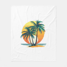 Palmiers Tropicaux avec Coucher de Soleil Vibrant