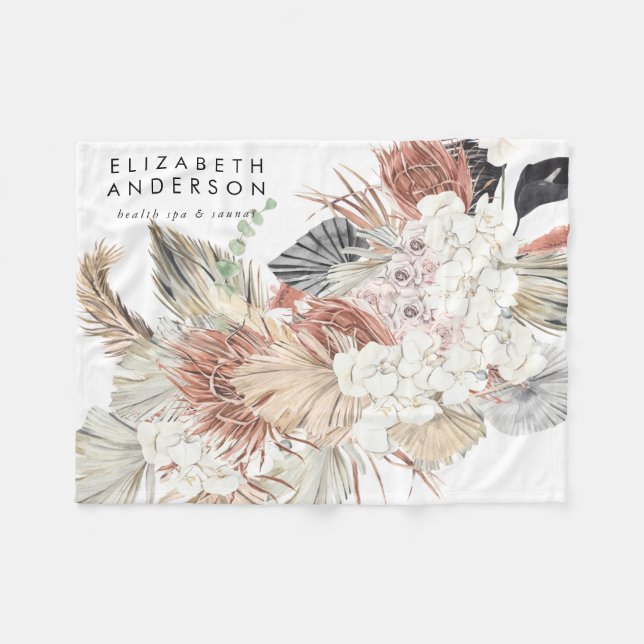 Couverture Polaire Pampas blanc pur de haute qualité Grass Floral Ult (Devant (Horizontal))