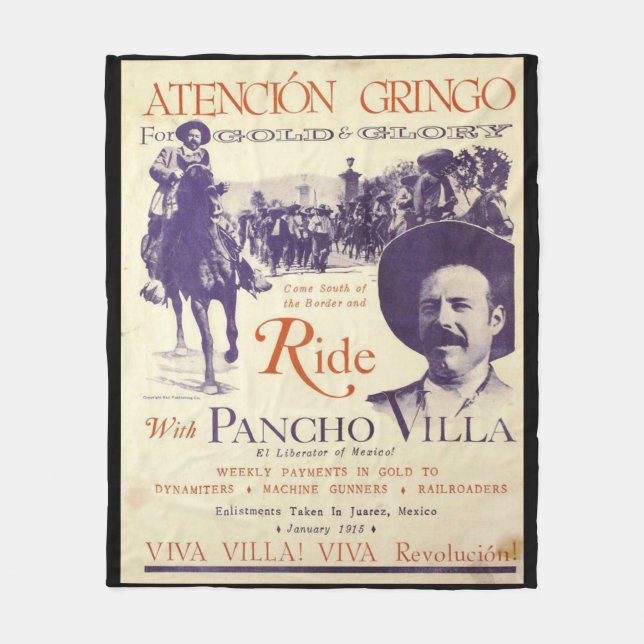 Couverture Polaire Pancho Villa 🔥 Héros Général Mexicain (Devant)