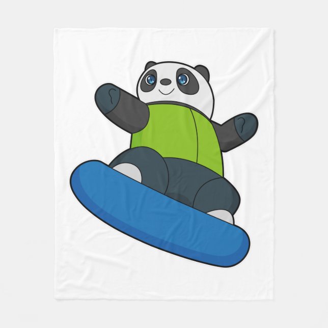 Couverture Polaire Panda a Snowboarder (Devant)