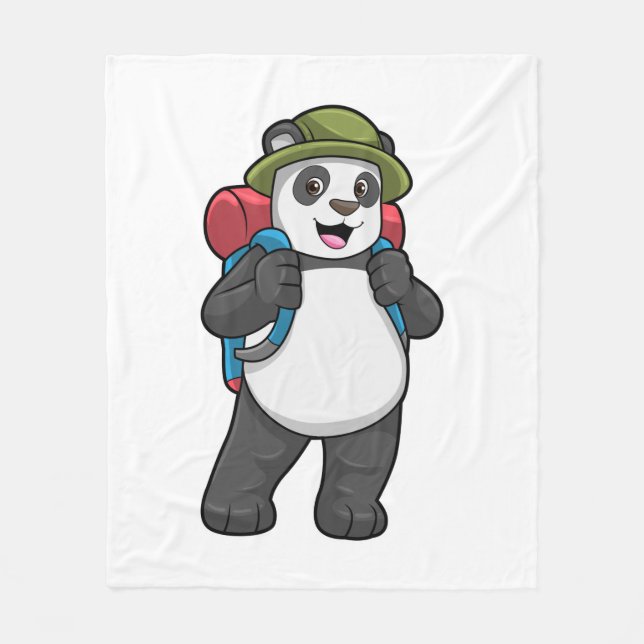 Couverture Polaire Panda as Hiker with Backpack (Devant)