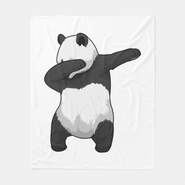 Couverture Polaire Panda au dab de danse hip hop (Devant)