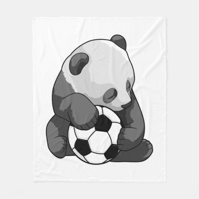 Couverture Polaire Panda avec ballon de football (Devant)