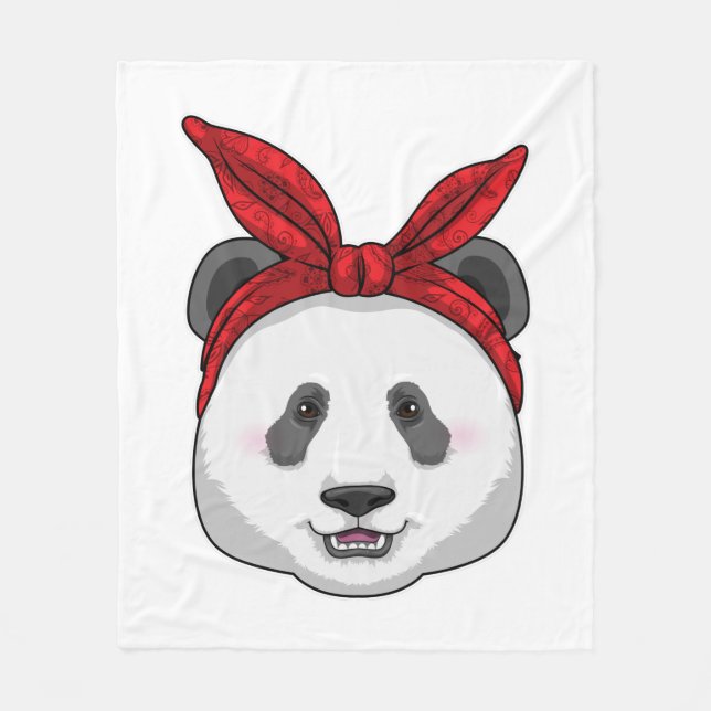 Couverture Polaire Panda avec Bandana (Devant)