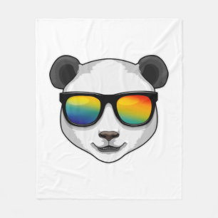 Couverture Polaire Panda avec lunettes de soleil