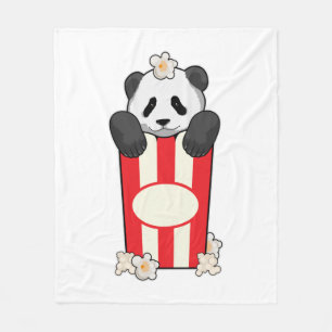 Couverture Polaire Panda avec Popcorn