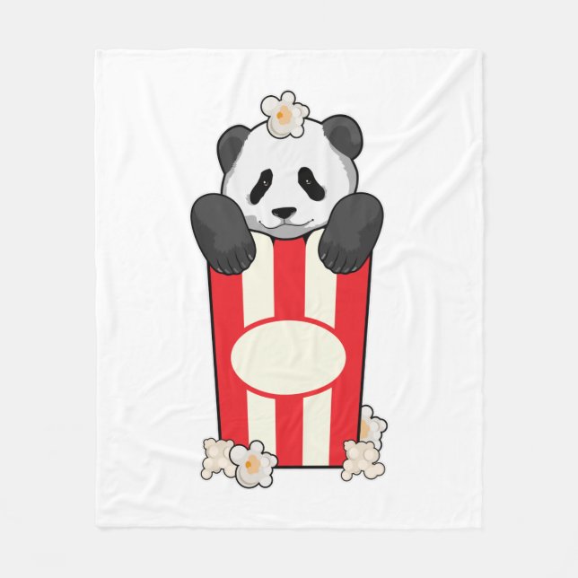 Couverture Polaire Panda avec Popcorn (Devant)