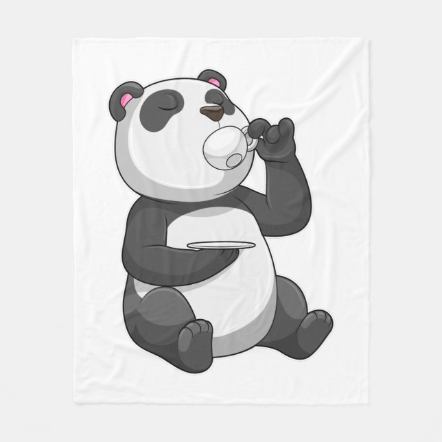 Couverture Polaire Panda avec Tea Cup (Devant)