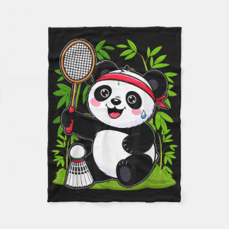 Couverture Polaire Panda Badminton Exhaussé - Funny mignonne Shuttle 
