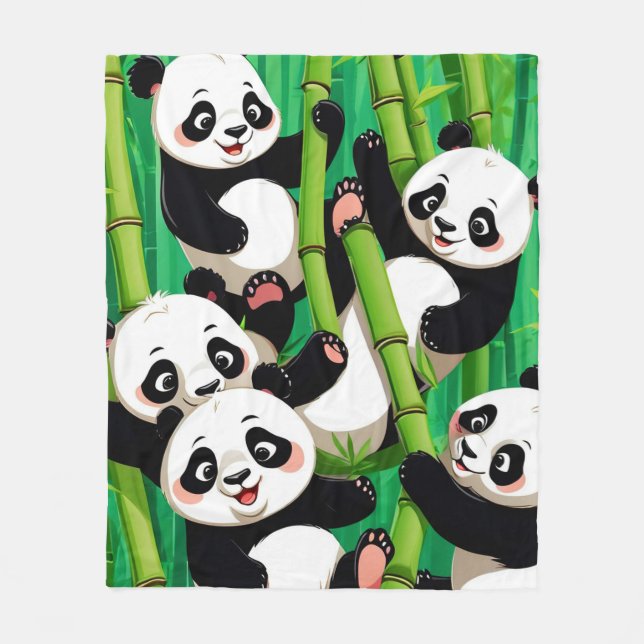 Couverture Polaire Panda Bambou (Devant)