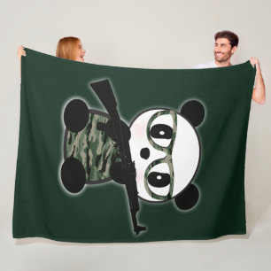 Couverture Polaire Panda Bear Blanche - Militaire Panda Bear Theme