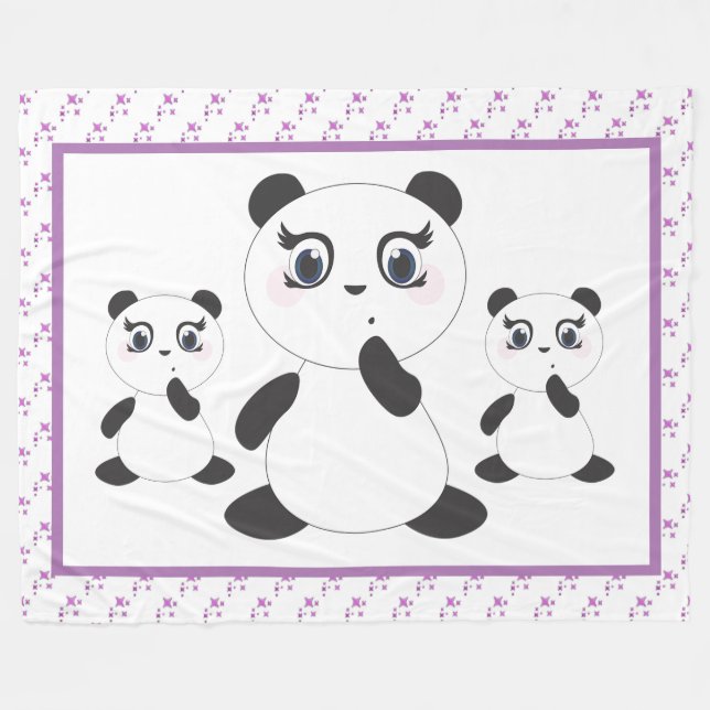 Couverture Polaire Panda Bears (Devant (Horizontal))