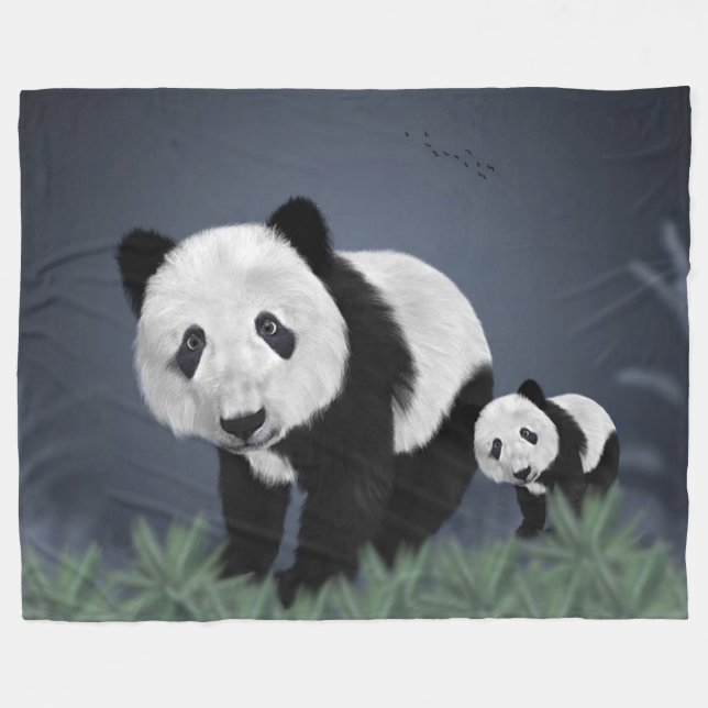 Couverture Polaire Panda Bears (Devant (Horizontal))