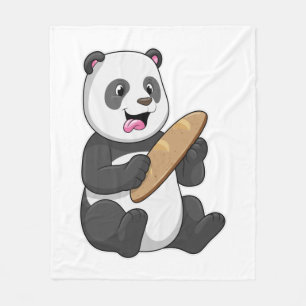 Couverture Polaire Panda comme boulanger avec pain