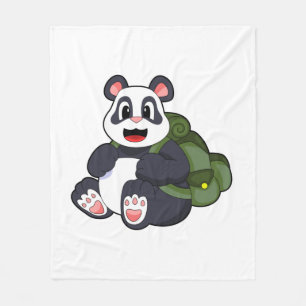 Couverture Polaire Panda comme randonneur avec sac à dos