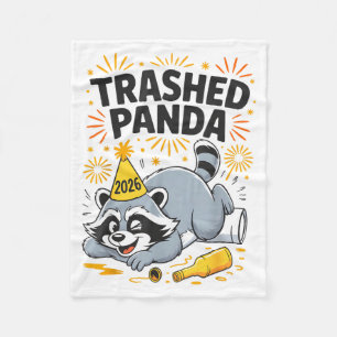 Couverture Polaire Panda Crashed Nouvel An 2026 Drôle Raton laveur Iv