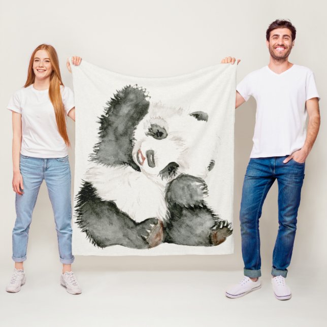 Couverture Polaire Panda de bébé | mignon et velu (En situation)