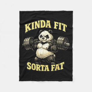 Couverture Polaire Panda de gym drôle_ un peu en forme plutôt gros mu