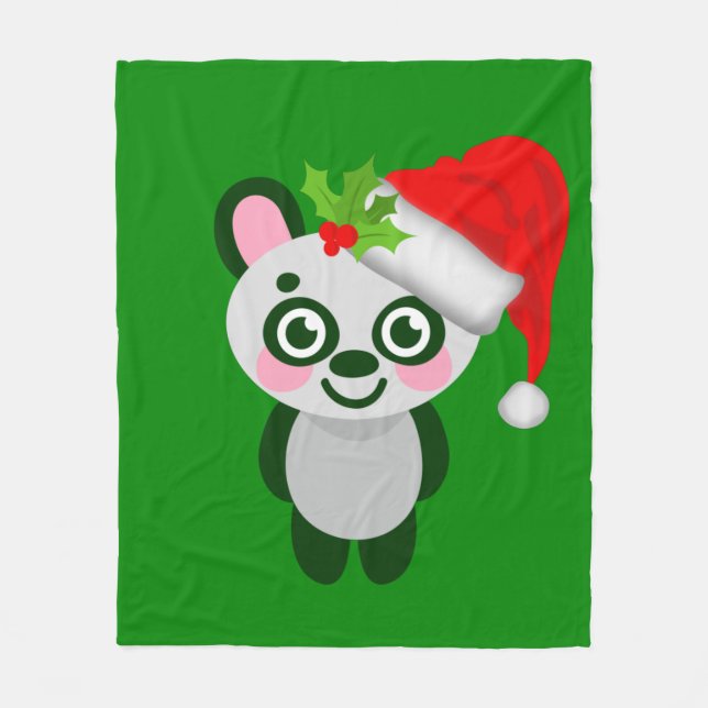 Couverture Polaire panda de Noël Père Noël (Devant)