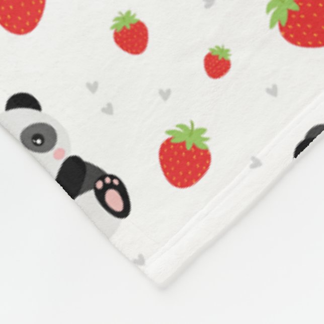 Couverture Polaire Panda fofo com morango (Coin)