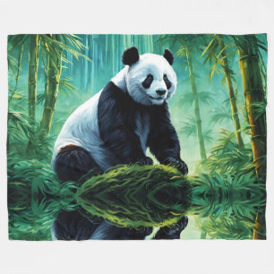 Couverture Polaire Panda géant dans la forêt de Bamboo