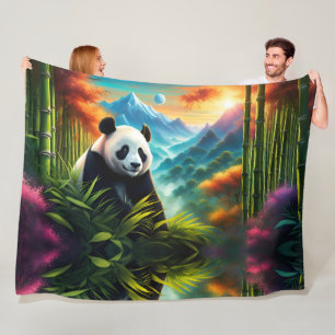 Couverture Polaire Panda géant dans la forêt de Bamboo