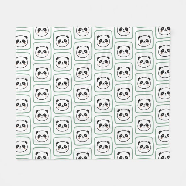 Couverture Polaire Panda head minimalist graphic icon (Devant (Horizontal))