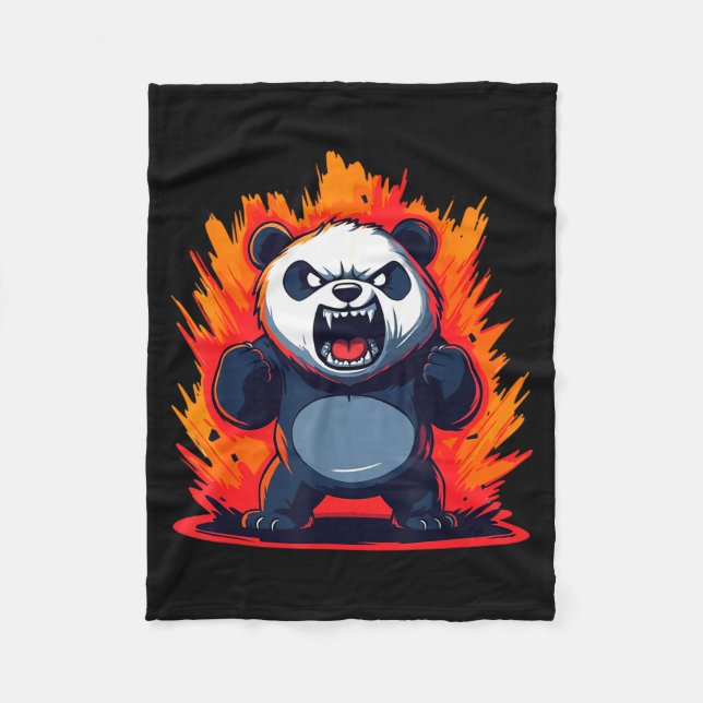 Couverture Polaire Panda Looking Angry Graphic Funny Panda Kawaii  (Devant)