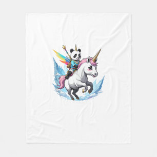 Couverture Polaire Panda Mignon Chevauchant Licorne Filles Enfants Fe