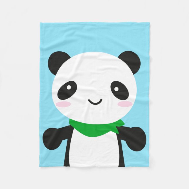 Couverture Polaire Panda mignon superbe de Kawaii (Devant)