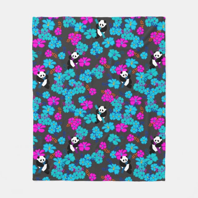 Couverture Polaire Panda Paradise Bloom (Devant)