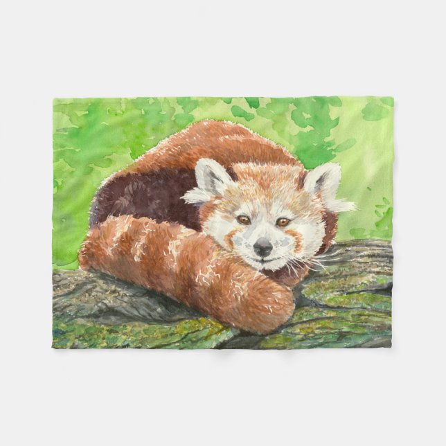 Couverture Polaire Panda rouge (Devant (Horizontal))