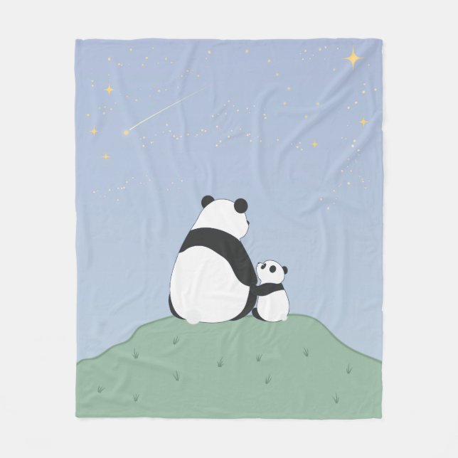 Couverture Polaire Panda Sous Les Étoiles (Devant)