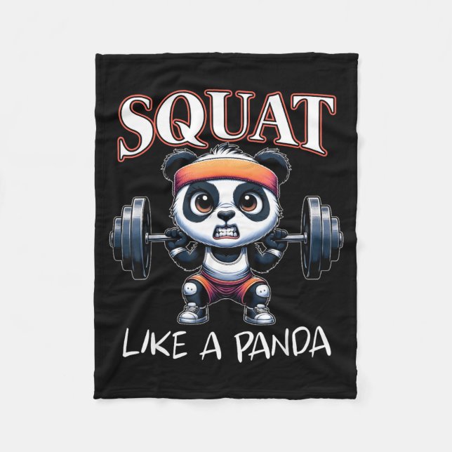 Couverture Polaire Panda Weightlifting Fitness Funny Gym Quote Squat  (Devant)