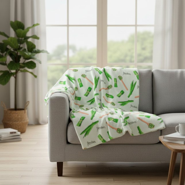 Couverture Polaire Pandan Leaf Pattern Fleece Blanket (Créateur téléchargé)