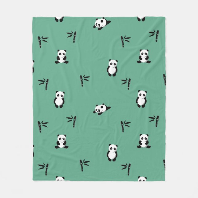 Couverture Polaire Pandas adorables (Devant)