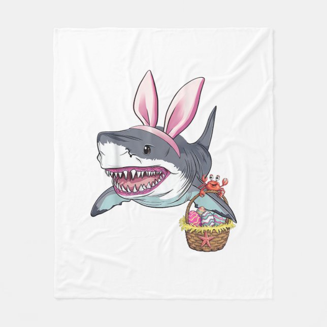 Couverture Polaire Panier d'oeufs de Pâques aux oreilles de lapin req (Devant)