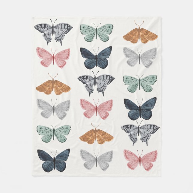 Couverture Polaire Panneau de bienvenue Baby Shower Enchanté Papillon (Devant)