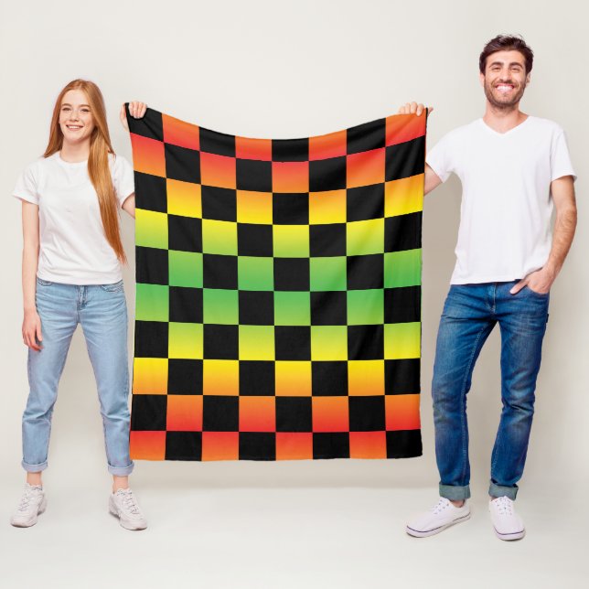 Couverture Polaire Panneau de contrôle Rasta Ombre jaune rouge (En situation)