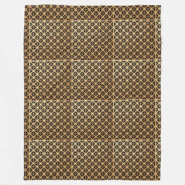 Couverture Polaire Panneau doré géométrique (Devant)
