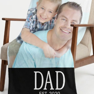 Couverture Polaire Papa a établi Photo Noir