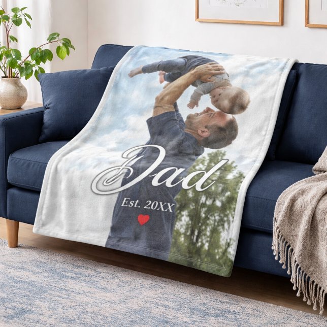 Couverture Polaire Papa a établi un cadeau photo de script amusant de (Créateur téléchargé)