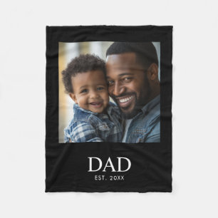 Couverture Polaire Papa a fondé une photo moderne simple en noir