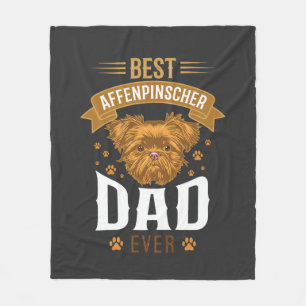 Couverture Polaire Papa Affenpinscher empreintes de pattes de chien v