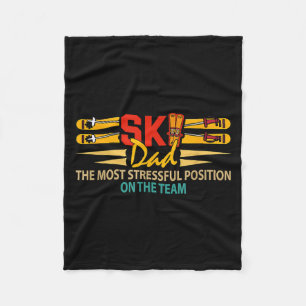 Couverture Polaire Papa amateur de ski poste le plus stressant fête d
