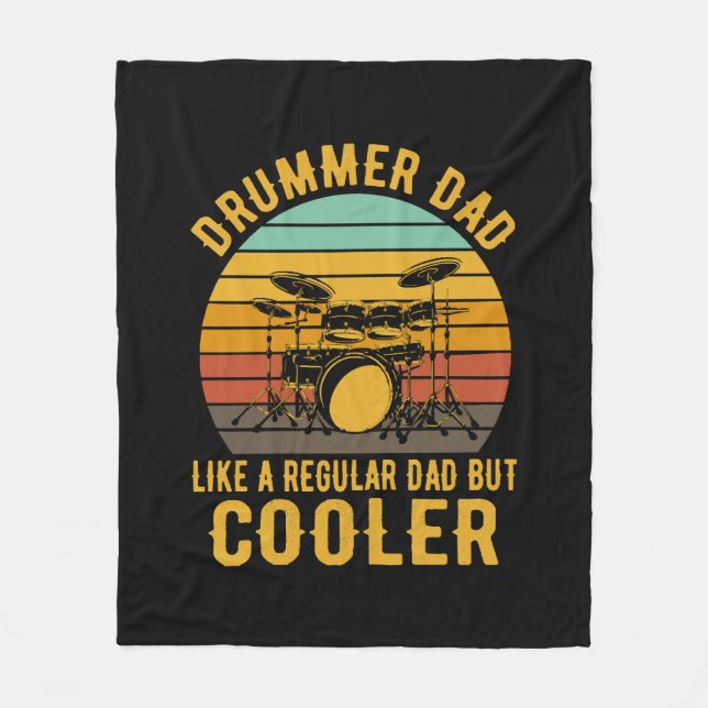 Couverture Polaire Papa batteur comme un papa normal mais plus cool (Devant)