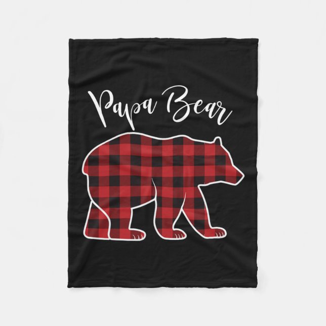 Couverture Polaire Papa Bear Pajama Rouge Buffalo Noël Funny Famille  (Devant)