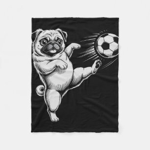 Couverture Polaire Papa Chien Pug Football Drôle Club de Jeux Enfants