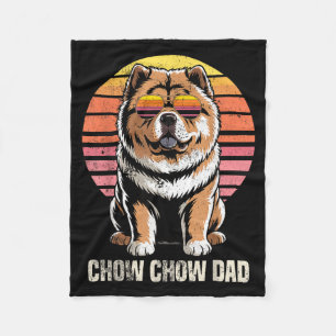 Couverture Polaire Papa Chow Chow Rétro Cool Drôle Propriétaire De Ch